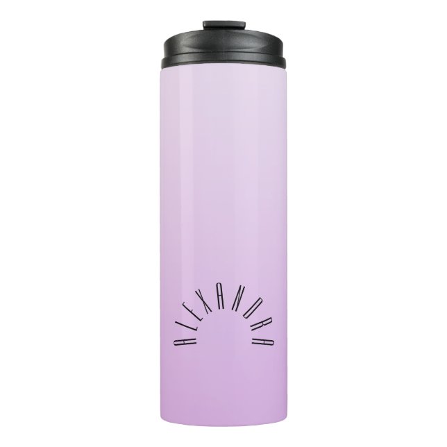 Eleganter neutraler Gradientlavender-Individuelle  Thermosbecher (Vorderseite)