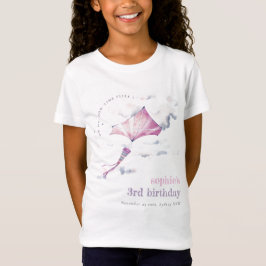 Eleganter Niedlich rosafarbener Kite Himmel Wolken T-Shirt