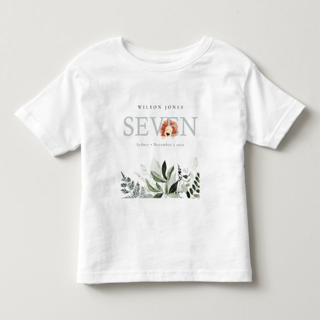 Eleganter Niedlicher Boho Lion Foliage 7. Kleinkind T-shirt (Vorderseite)