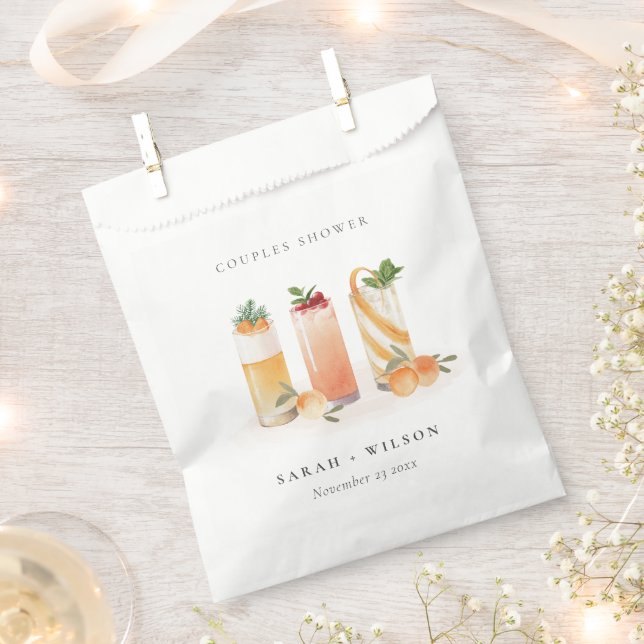 Eleganter Niedlicher Fruchtcocktail Orange Paare D Geschenktütchen (Ausgeschnitten)