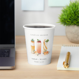 Eleganter Niedlicher Fruchtcocktail Orange Paare D Pappbecher