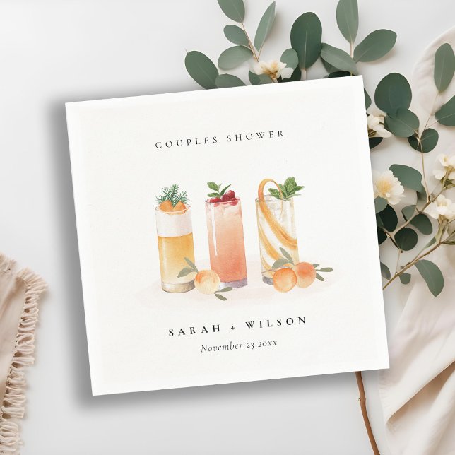 Eleganter Niedlicher Fruchtcocktail Orange Paare D Serviette (Von Creator hochgeladen)