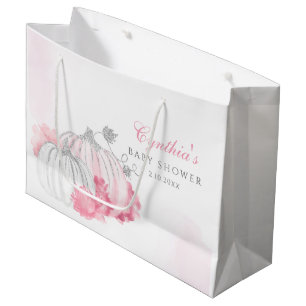 Eleganter Niedlicher Glitzer Pink Pumpkin Baby Gir Große Geschenktüte