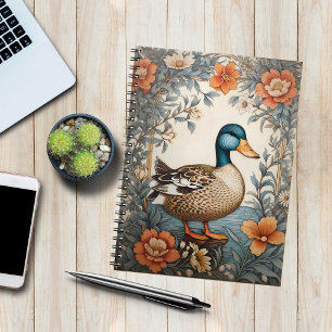 Eleganter Niedlicher Klumpen Vintag floraler Duck Notizblock