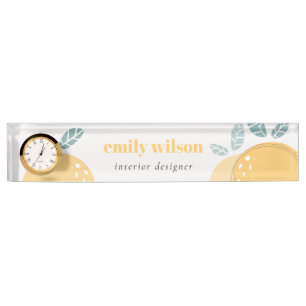 Eleganter Niedlicher Lemon Abstrakt Bold Fruity Ci Namensplakette