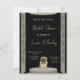 eleganter niedlicher Mops Hund Bridal Dusche Einla
