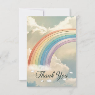 Eleganter Niedlicher Regenbogen und Wolken Dankeskarte