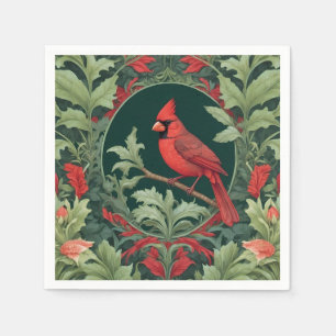 Eleganter Northern Kardinal William Morris Inspiri Serviette