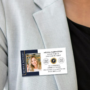 Eleganter Notar Public Loan Signing Agent Blue Namenschild