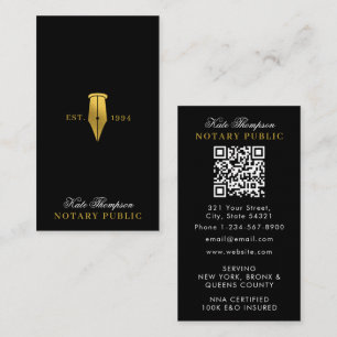 Eleganter Notar-Unterzeichnungs-Agent QR-Code Schw Visitenkarte