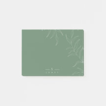 Eleganter Olive-Blatt einfache Monogramm-Post, es 