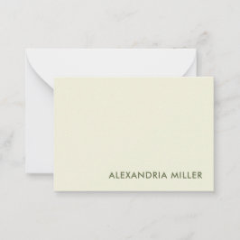 Eleganter Olive Schriftart Herringbone Gemustert B Mitteilungskarte