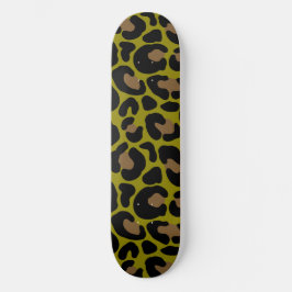 Eleganter Olivgrüner und schwarzer Leopardenprint Skateboard