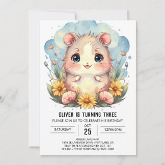 Eleganter Online Hamster Geburtstag Einladung