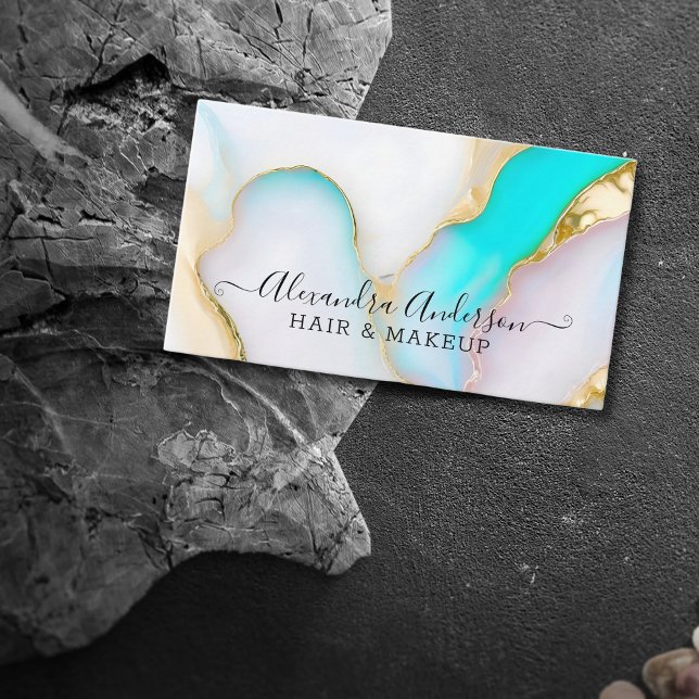 Eleganter Opal Gold Glitzer Visitenkarte (Elegant Opal Gold Glitter Business Card)