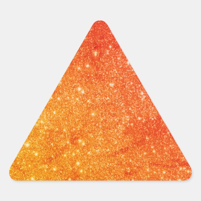 Eleganter Orange Glitzer Dreieckiger Aufkleber (Vorderseite)