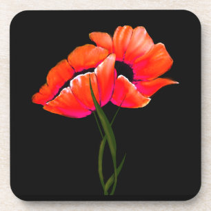 Eleganter Orange Poppies Untersetzer