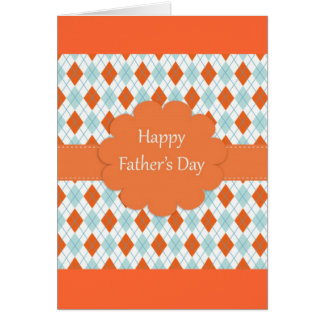 Eleganter Orange Raute Muster Vater