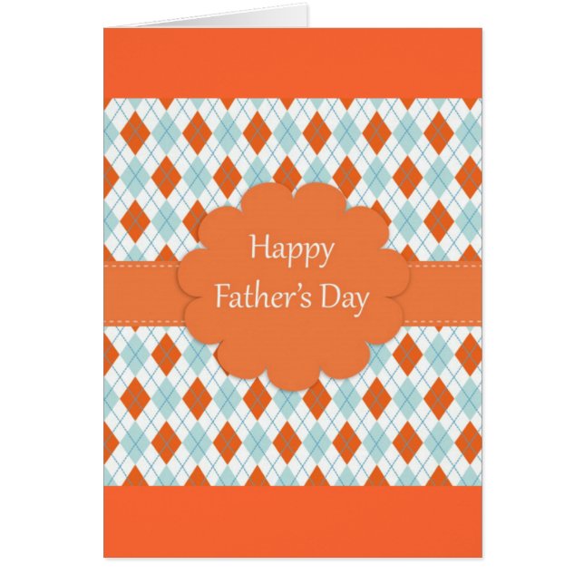 Eleganter Orange Raute Muster Vater (Vorne)
