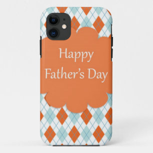 Eleganter Orange Raute Muster Vater iPhone 11 Hülle