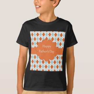Eleganter Orange Raute Muster Vater T-Shirt