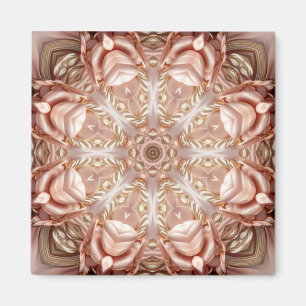 Eleganter orangefarbener Pfirsich-Blumenmagnet Magnet