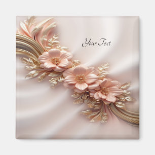 Eleganter orangefarbener Pfirsich-Blumenmagnet Magnet