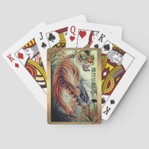 Eleganter orientalischer Tiger und eleganter Bambu Spielkarten