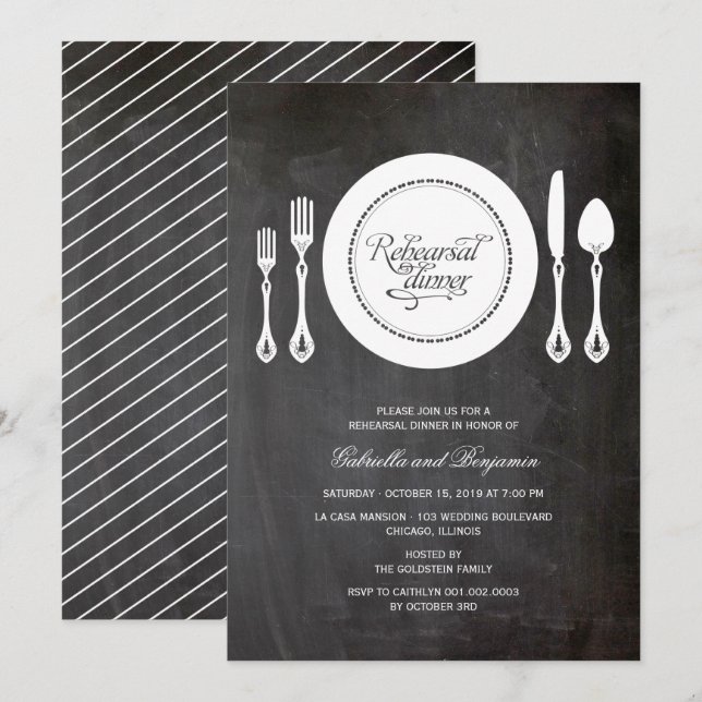 Eleganter Ort für Hochzeiten und Proben Einladung (Vorne/Hinten)
