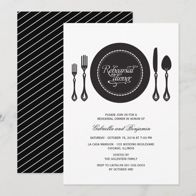 Eleganter Ort für Hochzeiten und Proben Einladung (Vorne/Hinten)
