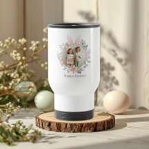 Eleganter Oster-Fotorahmen | Hasen-Kranz-Design