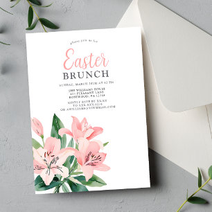 Eleganter Osterbrunch Floral Einladung