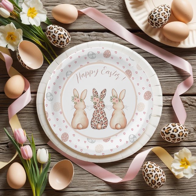Eleganter Osterhasen-Brauch Pappteller (Elegant Easter Bunny custom Paper Plates)