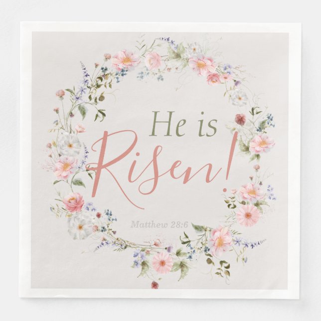 Eleganter Ostern Er ist gefangen Inspiration Serviette (Vorderseite)