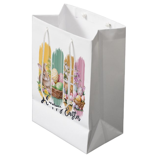 Eleganter Ostern Mittlere Geschenktüte (Vorderseite Schrägansicht)