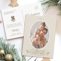 Eleganter Oval Rahmen Frohe Weihnachten Foto Urlau