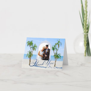 Eleganter Ozean-Palm Beach-Sommer danken Ihnen zu Dankeskarte