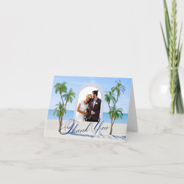 Eleganter Ozean-Palm Beach-Sommer danken Ihnen zu Dankeskarte (Vorderseite)