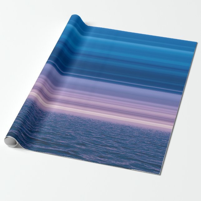 Eleganter Ozean Water Lila Horizon Blue Sky Geschenkpapier (Ungerollt)