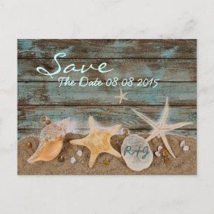 Eleganter Ozeanstrand Save the Date Ankündigungspostkarte