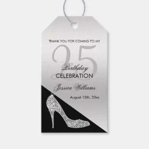 Eleganter Pailletten-Stiletto, Silber & Schwarz Ge Geschenkanhänger