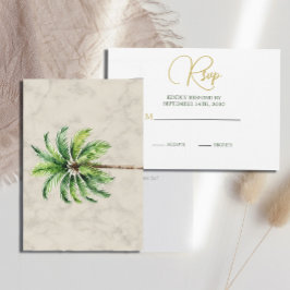 Eleganter Palm Tree Watercolor Wedding RSVP