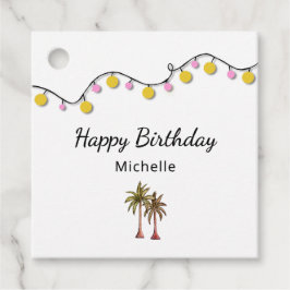Eleganter Palm Trees String Lights Tropical Birthd Geschenkanhänger