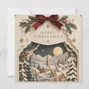 Eleganter Papercut-Weihnachten, geschichteter Wint Dankeskarte