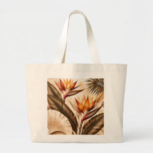 Eleganter Paradiesvogel & Ginkgo-Botanikkunst Jumbo Stoffbeutel