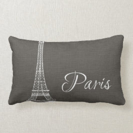 Eleganter Paris-Eiffelturm-dunkelgrauer Lendenkissen
