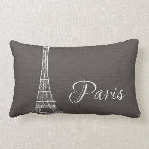 Eleganter Paris-Eiffelturm-dunkelgrauer Lendenkissen