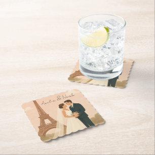 Eleganter Pariser Hochzeitspapier-Untersetzer – Ei Untersetzer