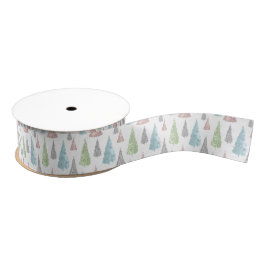Eleganter Pastel Glitzer Bäume Weihnachtskorn Ripsband