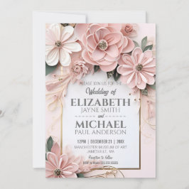 Eleganter pastellfarbener Rahmen für Hochzeitspapi Einladung